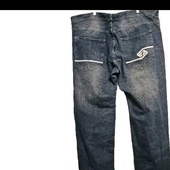 Enyce Jeans W48X33L Men Blk VTG Punk Wide Leg Grunge GothicNormcore Y2k[2E]